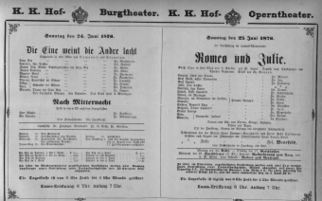 Theaterzettel (Oper und Burgtheater in Wien)