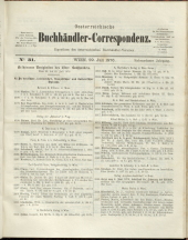 Oesterreichische Buchhändler-Correspondenz