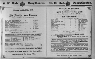 Theaterzettel (Oper und Burgtheater in Wien)