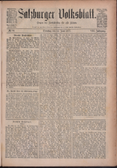 Salzburger Volksblatt: unabh. Tageszeitung f. Stadt u. Land Salzburg