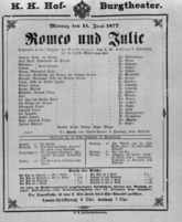 Theaterzettel (Oper und Burgtheater in Wien)