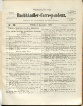 Oesterreichische Buchhändler-Correspondenz