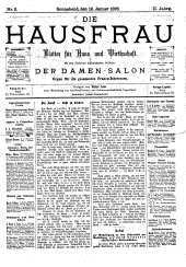 Die Hausfrau: Blätter für Haus und Wirthschaft