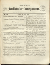 Oesterreichische Buchhändler-Correspondenz