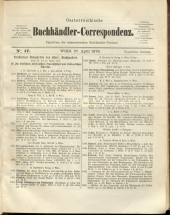 Oesterreichische Buchhändler-Correspondenz