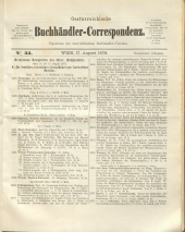 Oesterreichische Buchhändler-Correspondenz