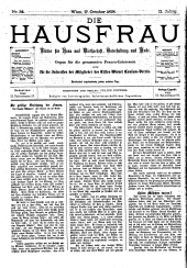 Die Hausfrau: Blätter für Haus und Wirthschaft