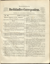 Oesterreichische Buchhändler-Correspondenz