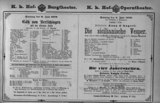Theaterzettel (Oper und Burgtheater in Wien)