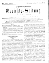 Allgemeine Österreichische Gerichtszeitung