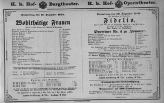 Theaterzettel (Oper und Burgtheater in Wien)
