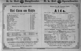 Theaterzettel (Oper und Burgtheater in Wien)