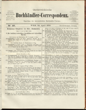 Oesterreichische Buchhändler-Correspondenz