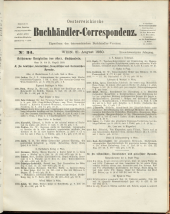 Oesterreichische Buchhändler-Correspondenz