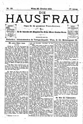 Die Hausfrau: Blätter für Haus und Wirthschaft