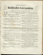 Oesterreichische Buchhändler-Correspondenz