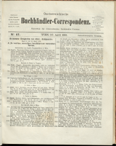 Oesterreichische Buchhändler-Correspondenz