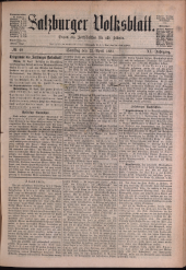 Salzburger Volksblatt: unabh. Tageszeitung f. Stadt u. Land Salzburg