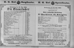Theaterzettel (Oper und Burgtheater in Wien)