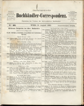 Oesterreichische Buchhändler-Correspondenz