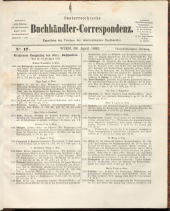 Oesterreichische Buchhändler-Correspondenz