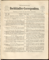 Oesterreichische Buchhändler-Correspondenz