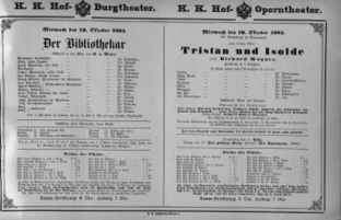 Theaterzettel (Oper und Burgtheater in Wien)