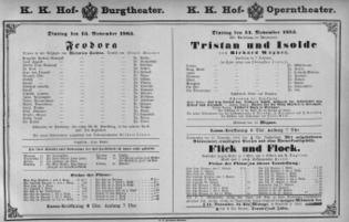 Theaterzettel (Oper und Burgtheater in Wien)