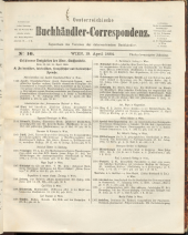 Oesterreichische Buchhändler-Correspondenz