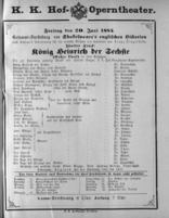 Theaterzettel (Oper und Burgtheater in Wien)