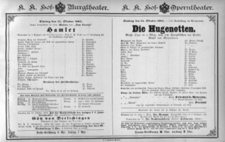 Theaterzettel (Oper und Burgtheater in Wien)