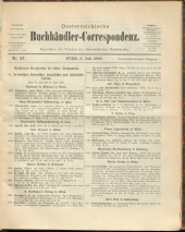 Oesterreichische Buchhändler-Correspondenz