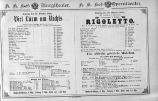 Theaterzettel (Oper und Burgtheater in Wien)