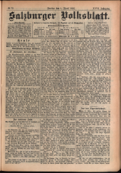 Salzburger Volksblatt: unabh. Tageszeitung f. Stadt u. Land Salzburg