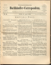 Oesterreichische Buchhändler-Correspondenz