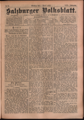 Salzburger Volksblatt: unabh. Tageszeitung f. Stadt u. Land Salzburg