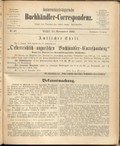 Oesterreichische Buchhändler-Correspondenz