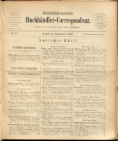 Oesterreichische Buchhändler-Correspondenz