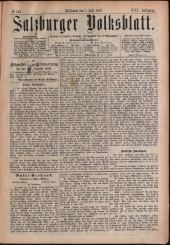 Salzburger Volksblatt: unabh. Tageszeitung f. Stadt u. Land Salzburg
