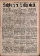 Salzburger Volksblatt: unabh. Tageszeitung f. Stadt u. Land Salzburg
