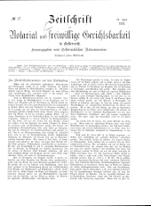 Zeitschrift für Notariat und freiwillige Gerichtsbarkeit in Österreich