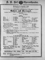 Theaterzettel (Oper und Burgtheater in Wien)