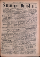 Salzburger Volksblatt: unabh. Tageszeitung f. Stadt u. Land Salzburg