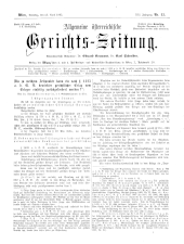 Allgemeine Österreichische Gerichtszeitung