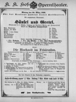 Theaterzettel (Oper und Burgtheater in Wien)