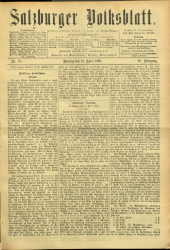 Salzburger Volksblatt: unabh. Tageszeitung f. Stadt u. Land Salzburg