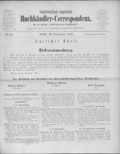 Oesterreichische Buchhändler-Correspondenz