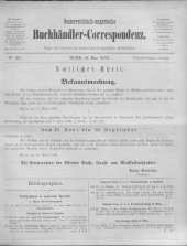 Oesterreichische Buchhändler-Correspondenz