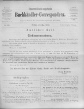 Oesterreichische Buchhändler-Correspondenz