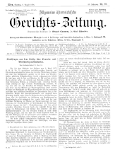 Allgemeine Österreichische Gerichtszeitung